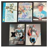 6 Carolina Panthers Autos, Relics, Numbered Cards - Wesley Walls Auto /250, Kelvin Benjamin RC Relic /99, Jonathan Stewart RC Relic, Patrick Jeffers Auto Refractor, Tyler Gaffney RC /999 Football Card