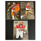 Jerry Rice 3 Card Insert / Acetate Football Lot