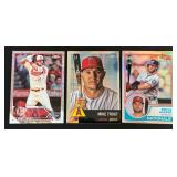 Mike Trout and Bryce Harper 3 Card Refractor Baseball Lot