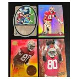 Jerry Rice 4 Card Die Cut and Insert Football Card Lot