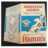 1964 Minnesota Vikings Pocket TV Schedule by Hamm