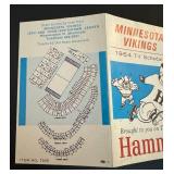 1964 Minnesota Vikings Pocket TV Schedule by Hamm