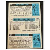 1980-81 Topps Bill Walton #222, Bob Lanie #10, George McGinnis #121 Vintage Basketball Card
