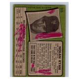 Nolan Ryan 1971 Topps #513 Vintage Baseball Card - back is colored on