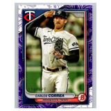 Carlos Correa /199 Purple SP 2024 Topps #23 numbered 114/199 Minnesota Twins Baseball Card