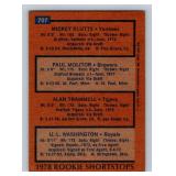 Paul Molitor and Alan Trammell RC 1978 Topps #707 Rookie Shortstops Vintage Baseball Card