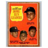 1962 Topps AL HR Leaders #53 - Mickey Mantle, Roger Maris, Harmon Killebrew Vintage Baseball Card