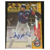 Jorge Polanco Gold Auro 22/50 - 2020 Topps Chrome #USA-JP Signed Minnesota Twins Baseball Card