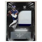 Kellen Mond RPA - Auto, Rookie, Relic RC /199 - 2021 Black #206 numbered 136/199, Rookie Signed Minnesota Vikings Football Card