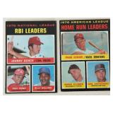 1971 Topps 2 Card Lot - AL HR Leaders #65 and NL RBI Leaders #64 - Killebrew, Yastrzemski, Bench, Perez, Williams, Howard Vintage Baseball Cards