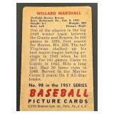 1951 Bowman Willard Marshall #98 Vintage Baseball Card