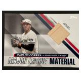 Carlos Correa Bat Relic 2024 ToppsMajor League Material #MLM-CC Minnesota Twins Baseball Card