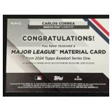 Carlos Correa Bat Relic 2024 ToppsMajor League Material #MLM-CC Minnesota Twins Baseball Card