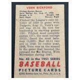 1951 Bowman Vern Bickford #42 Vintage Baseball Card