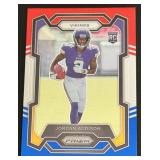 Jordan Addison RC 2023 Prizm #368 Red, White, and Blue Rookie Minnesota Vikings Football Card