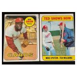 1969 Topps 2 Card Vintage Lot - Bob Gibson #200 and Ted Williams #539
