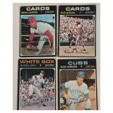 1971 Topps 4 Card Vintage HOF Star Pitchers Lot - Gibson, Carlton, Wilhelm, John