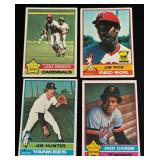 1976 Topps 4 Card Vintage HOF Stars Lot - Carew, Brock, Hunter, Rice