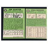 1967 Topps 2 Card Vintage HOF Stars Lot - Jim Hunter and Phil Niekro