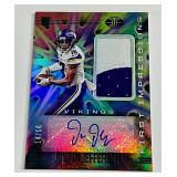 Justin Jefferson RC RPA - Auto /50 Relic - 2020 Illusions First Impressions #118 - Numbered 14/50 with Beautiful Signature - Rookie Minnesota Vikings Football Card