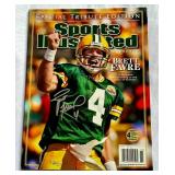 Brett Favre Signed Sports Illustrated with Favre COA and Photo - Green Back Packers Football