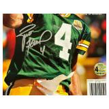 Brett Favre Signed Sports Illustrated with Favre COA and Photo - Green Back Packers Football