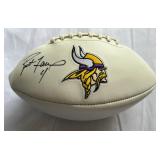 Brett Favre Signed Minnesota Vikings Football with Favre COA and Custom Case