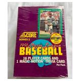 1991 Score Baseball Series 2 36 Pack Factory Sealed Card Box