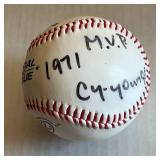 Vida Blue Signed Baseball with PSA COA on Rawling Official League Ball - Inscribed "1971 M.V.P. Cy Young"