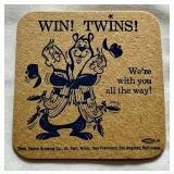Hamms Vintage 1960s Minnesota Twins Coaster