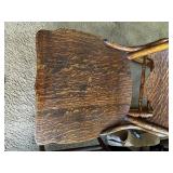 Two Matching Antique Wood Chairs. 21 Inches Wide by 38 Inches High.