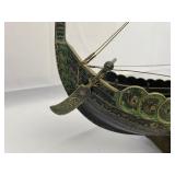 Antique Danish Bronze and Copper Viking Tall Ship.