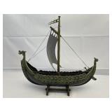 Antique Danish Bronze and Copper Viking Tall Ship.