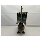 Antique Danish Bronze and Copper Viking Tall Ship.