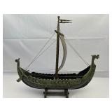 Antique Danish Bronze and Copper Viking Tall Ship.