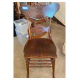 Two Matching Antique Wood Chairs. 21 Inches Wide by 38 Inches High.