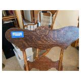 Two Matching Antique Wood Chairs. 21 Inches Wide by 38 Inches High.