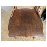 Two Matching Antique Wood Chairs. 21 Inches Wide by 38 Inches High.