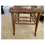 Two Matching Antique Wood Chairs. 21 Inches Wide by 38 Inches High.
