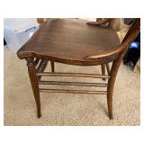 Two Matching Antique Wood Chairs. 21 Inches Wide by 38 Inches High.