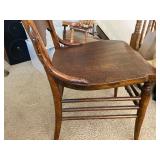 Two Matching Antique Wood Chairs. 21 Inches Wide by 38 Inches High.