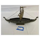 Antique Danish Bronze and Copper Viking Tall Ship. 17 inches tall.