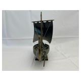 Antique Danish Bronze and Copper Viking Tall Ship. 17 inches tall.