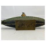Antique Danish Bronze and Copper Viking Tall Ship. 17 inches tall.