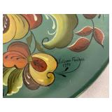 Rosemaled Plates and Bowl. Plates are 8 Inches and 6 Inches Diameter and Bowl is 4.5 Inches.