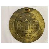 Nazi Surrender Medallion. Made from WWII Nazi Shell Casing in 1945. Reims Little Red School House. May 8, 1945.
