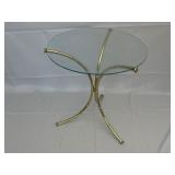 Glass and Table. 15 Inches Diameter by 17 Inches Tall.