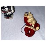 Various Figurines and Christmas Ornaments.