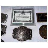 Variety of Souvenir Belt Buckles.