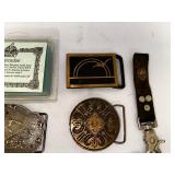 Variety of Souvenir Belt Buckles.